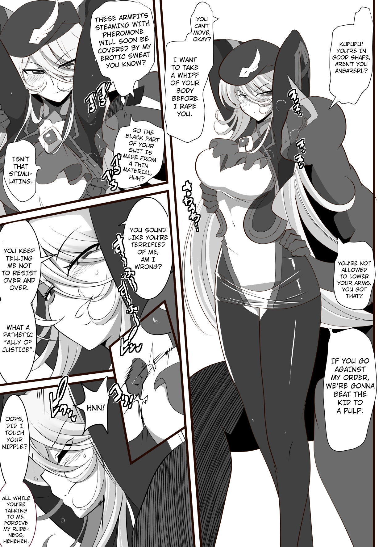 Heroine Harassment Shirogane no Anbarerl Hen Hitojichi o Torarete Nasu Subenaku Dosukebe Hero ni Kegasareru Aku no Onna Kanbu page 11 full