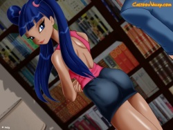 Musa Winx fucks with her boyfriend in the library!
