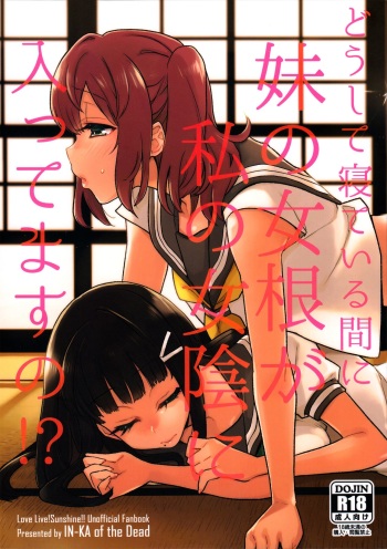 (Bokura no Love Live! 13) [Inbou no Teikoku (IN-KA of the Dead)] Doushite Neteiru Ma ni Imouto no Nyokon ga Watashi no Nyoin ni Haittemasu no!? (Love Live! Sunshine!!) [English] [Doujins.com] cover