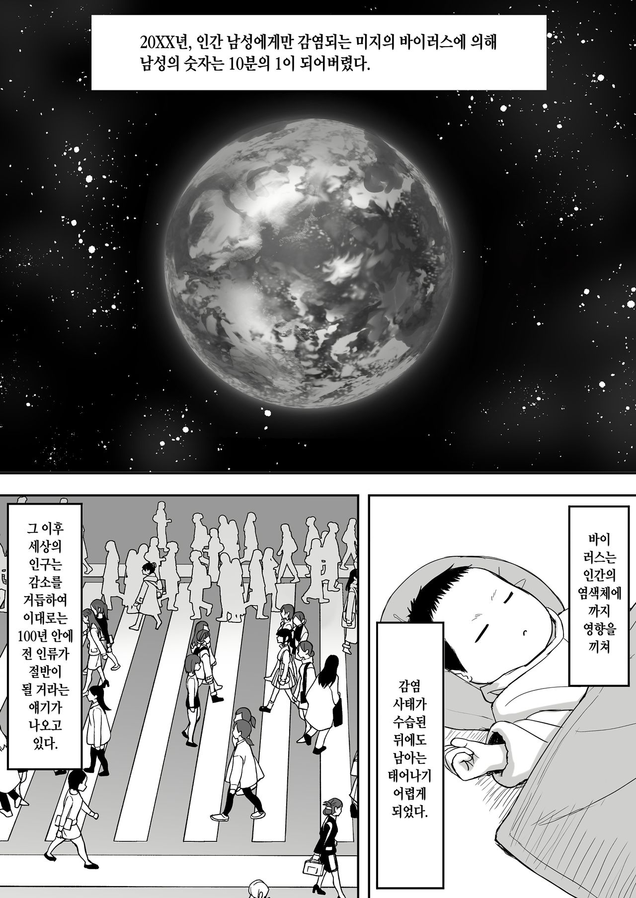 Otoko no Kazu ga 1/10 ni Natta Sekai de Shitai Houdai page 3 full