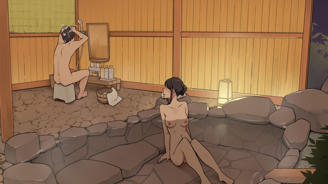 温泉旅行にて露天風呂付き客室でセックスする二人 page 3 full