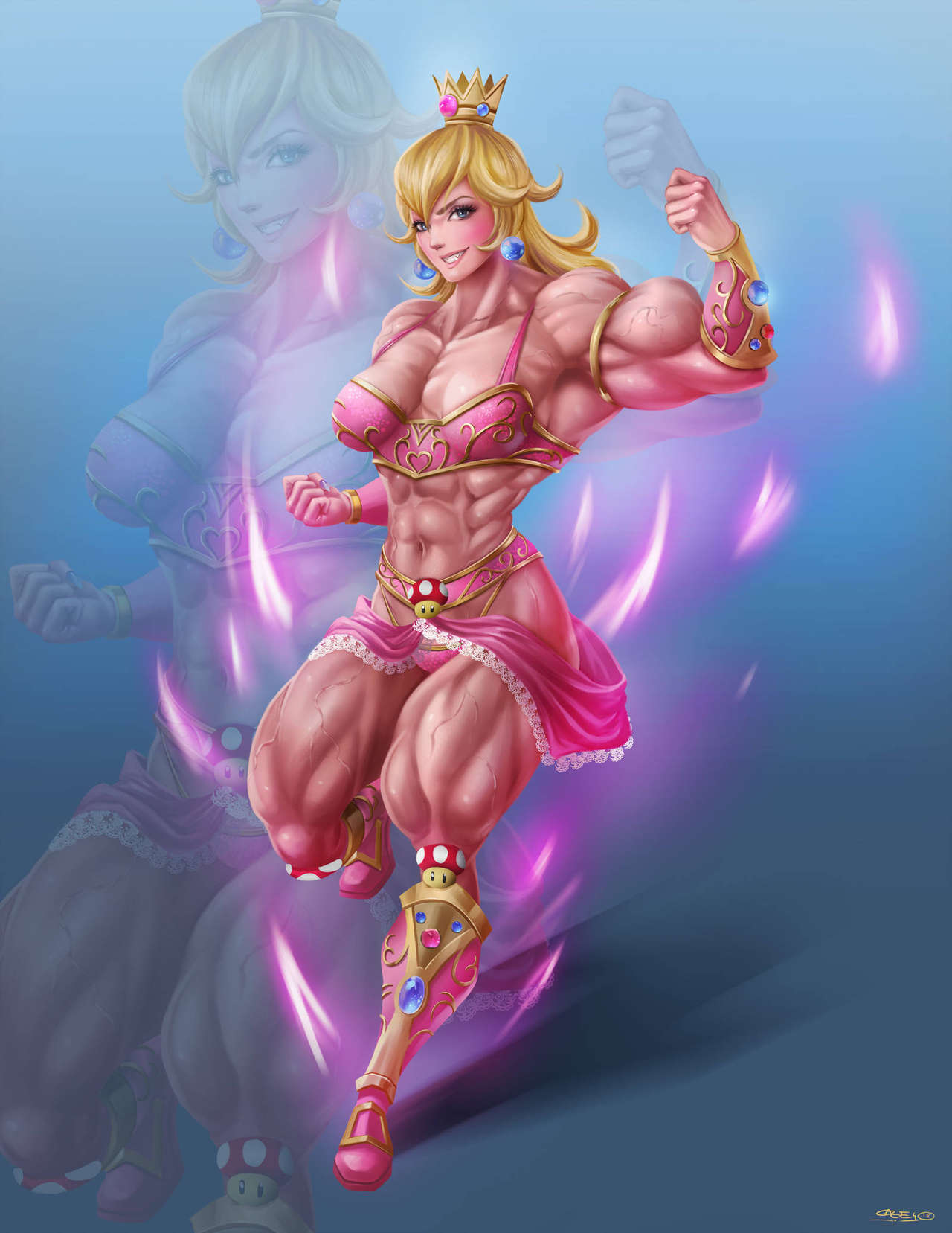 Muscle Princess Peach & Princess What’s-Her-Name VS Queen Cobra & Queen Chaos page 3 full