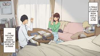 [Wakamatsu] Hitorigurashi no Joshidaisei no Oheya, Tomodachi to Ichinichi Shuuchuu shite Benkyoukai shiyou to Kimeta Hi | Preparing for exam with my friend [English] cover