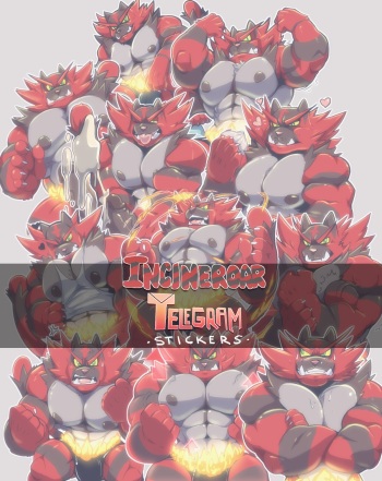 [CursedMarked] Incineroar Telegram Stickers cover