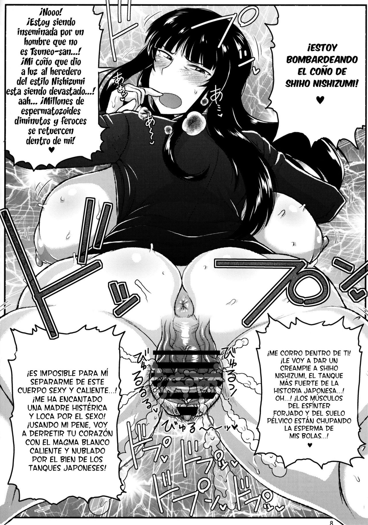 Girl?s & Semen III Nishizumi Shiho no Moteamashita Ureure Body o Chuunen Chinpo de Soutou Sakusen! Iemoto Ransou ni Idenshi Seichuu Butai Shinkou Kaishi ~Tane wa Maiorita~ page 9 full