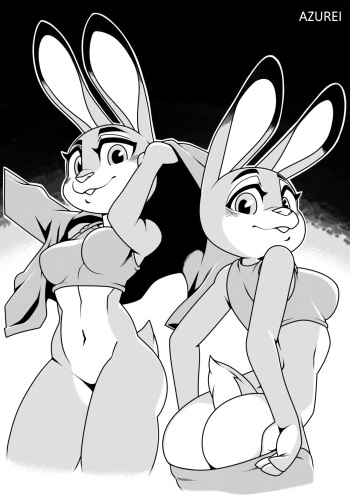 [Azurei] Judy Hopps x Nick Wilde B&W Comic cover