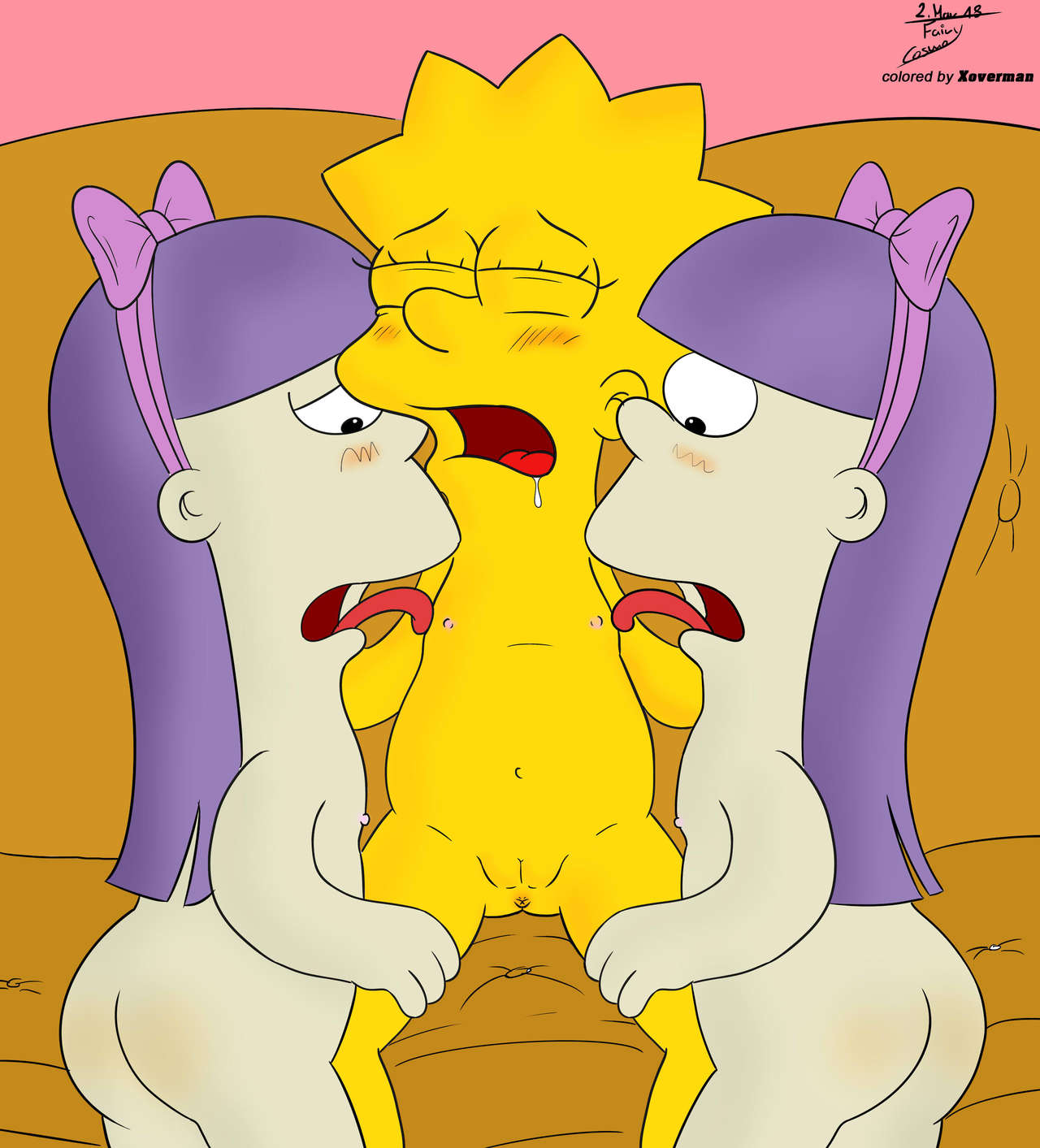 Bart simpsons has a threesomes with sherri and terri fanfic