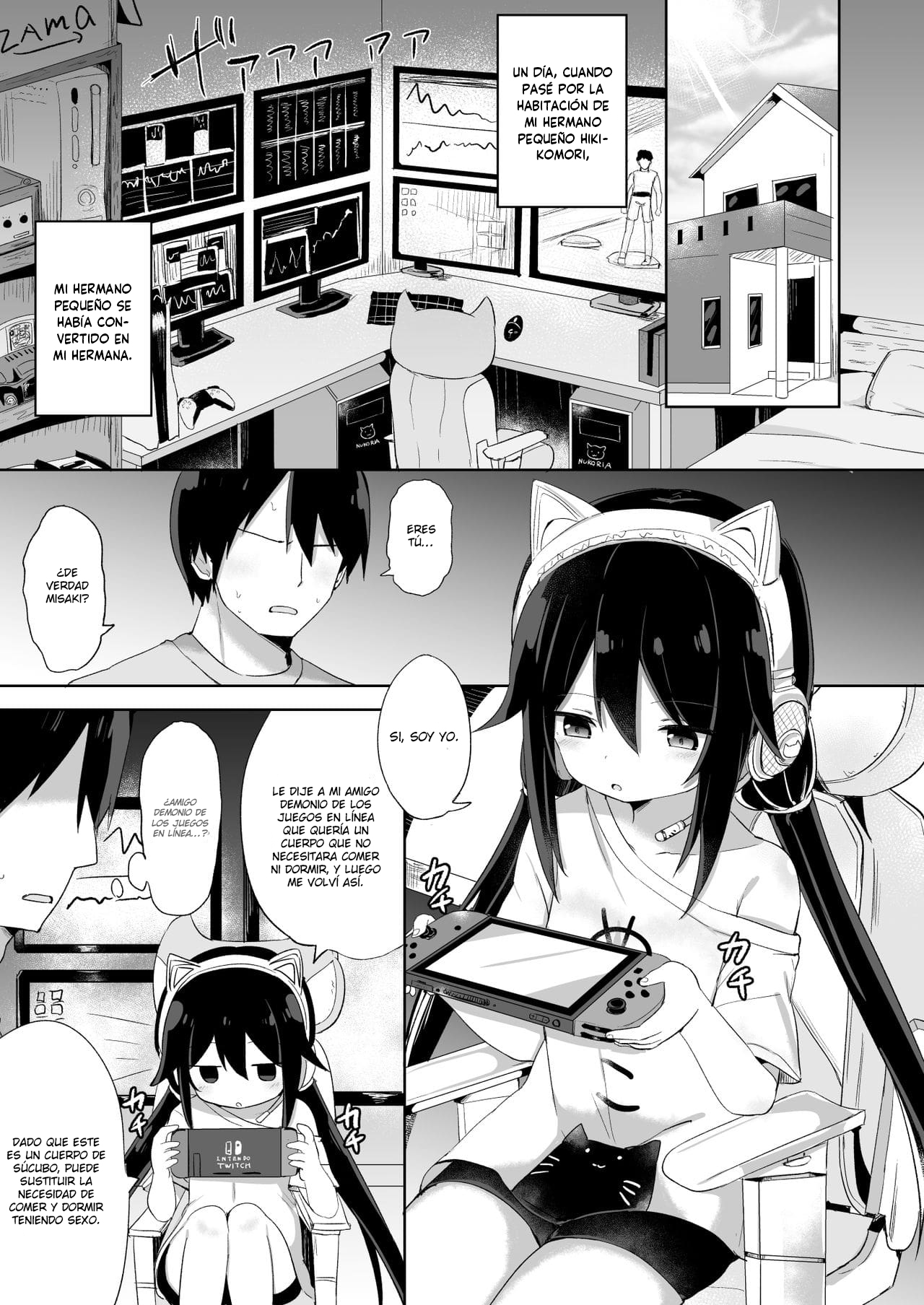 Downer-kei Gamer Otouto ga Nii-san Sukisuki Imouto Succubus ni Naru made | From a Downer Gamer Little Brother♂ to a Little Sister♀ Succubus Who Loves Nii-san page 3 full