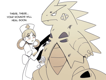 [Wolfrad] Nurse Joy x Tyranitar (Pokemon) cover