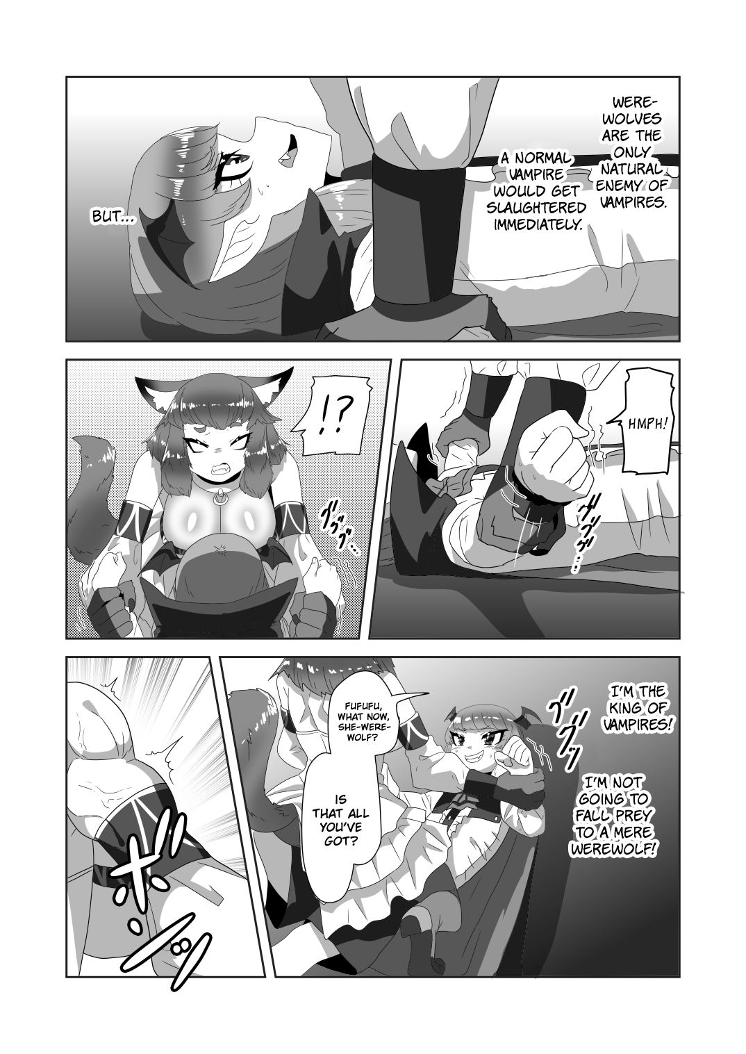 Shota Kyuuketsuki to Ikenie no Futanari Ookamihime | Vampire Shota and Sacrificial Futanari She-Werewolf page 12 full
