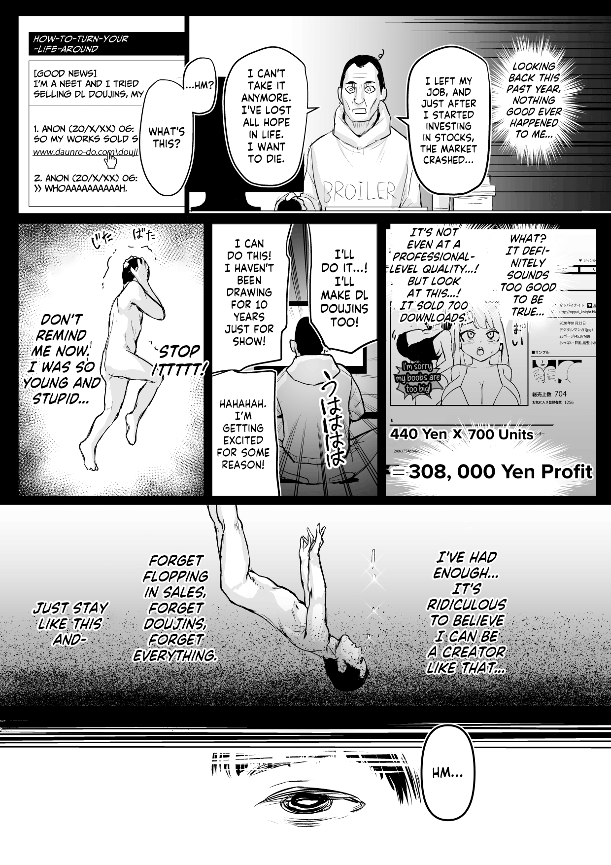 DL Doujin ga Urenasasugite Kusogaki ni Natte Shimatta Otoko |  The Man Whose DL Doujins Sold So Poorly He Turned Into A Brat page 10 full