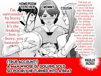[Yachou (Bloiler Yachou)] [Jitsuroku!] DL Doujin ga Urenasasugite Kusogaki ni Natte Shimatta Otoko | [True Account!] The Man Whose DL Doujins Sold So Poorly He Turned Into A Brat [English] [CulturedCommissions] cover