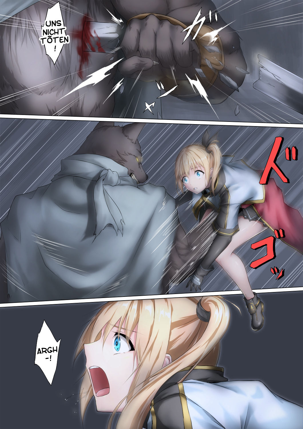 Juujin ni Torawareta Onna Kishi no Junan | Allein unter Werwölfen page 4 full