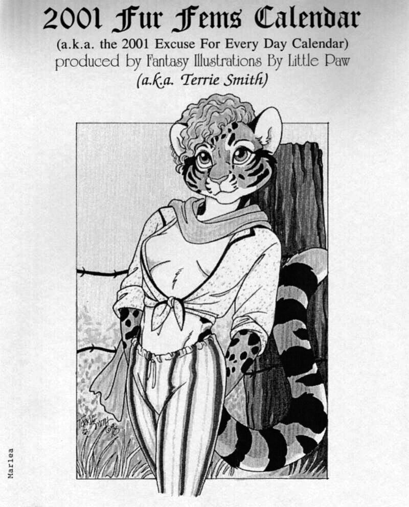 2001 Fur Fems Calendar page 1 full