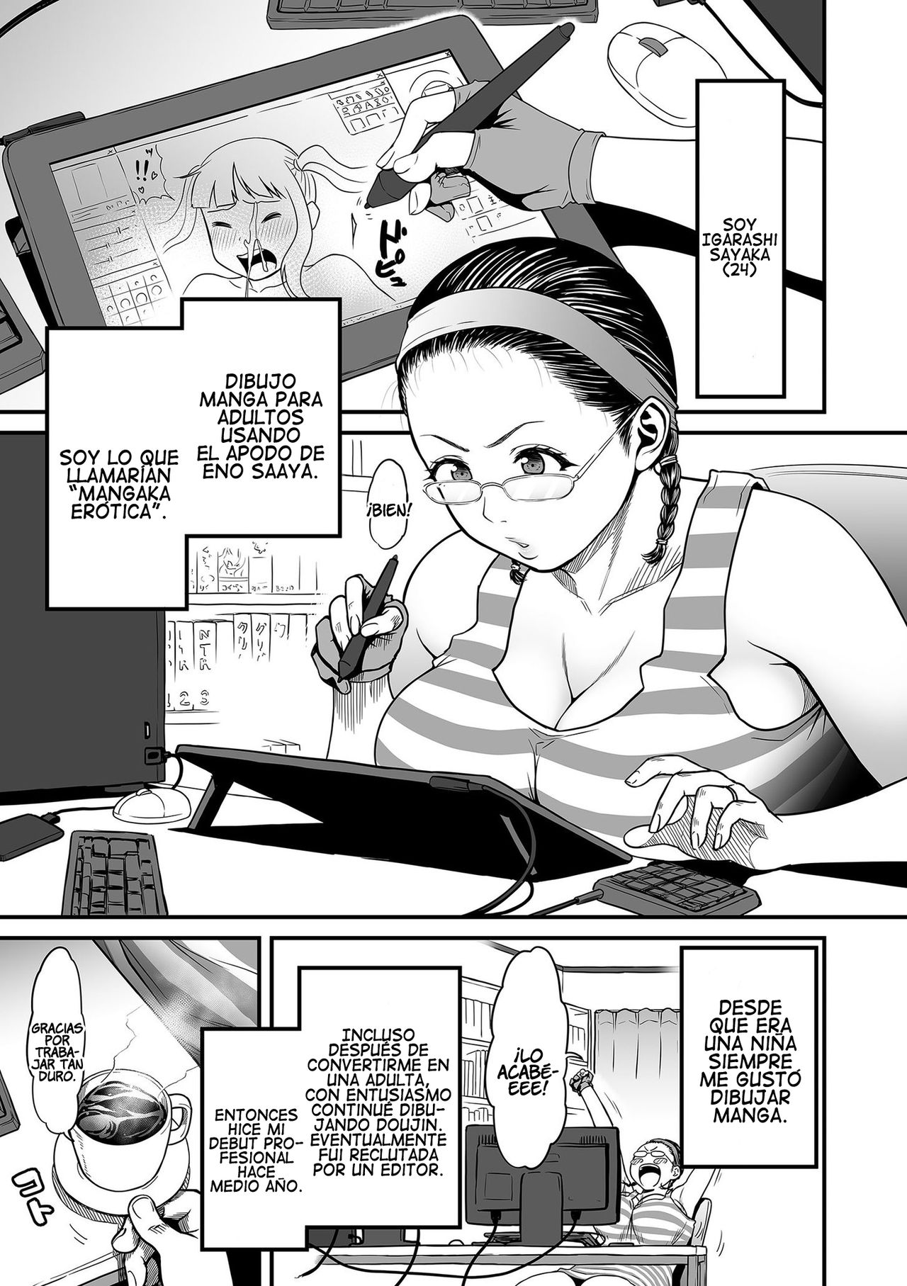 Onna Eromangaka ga Inran da nante Gensou ja nai? | ¿No es una Fantasía que las Erómangakas sean Pervertidas? Ch. 1-4  =P666HF= page 9 full