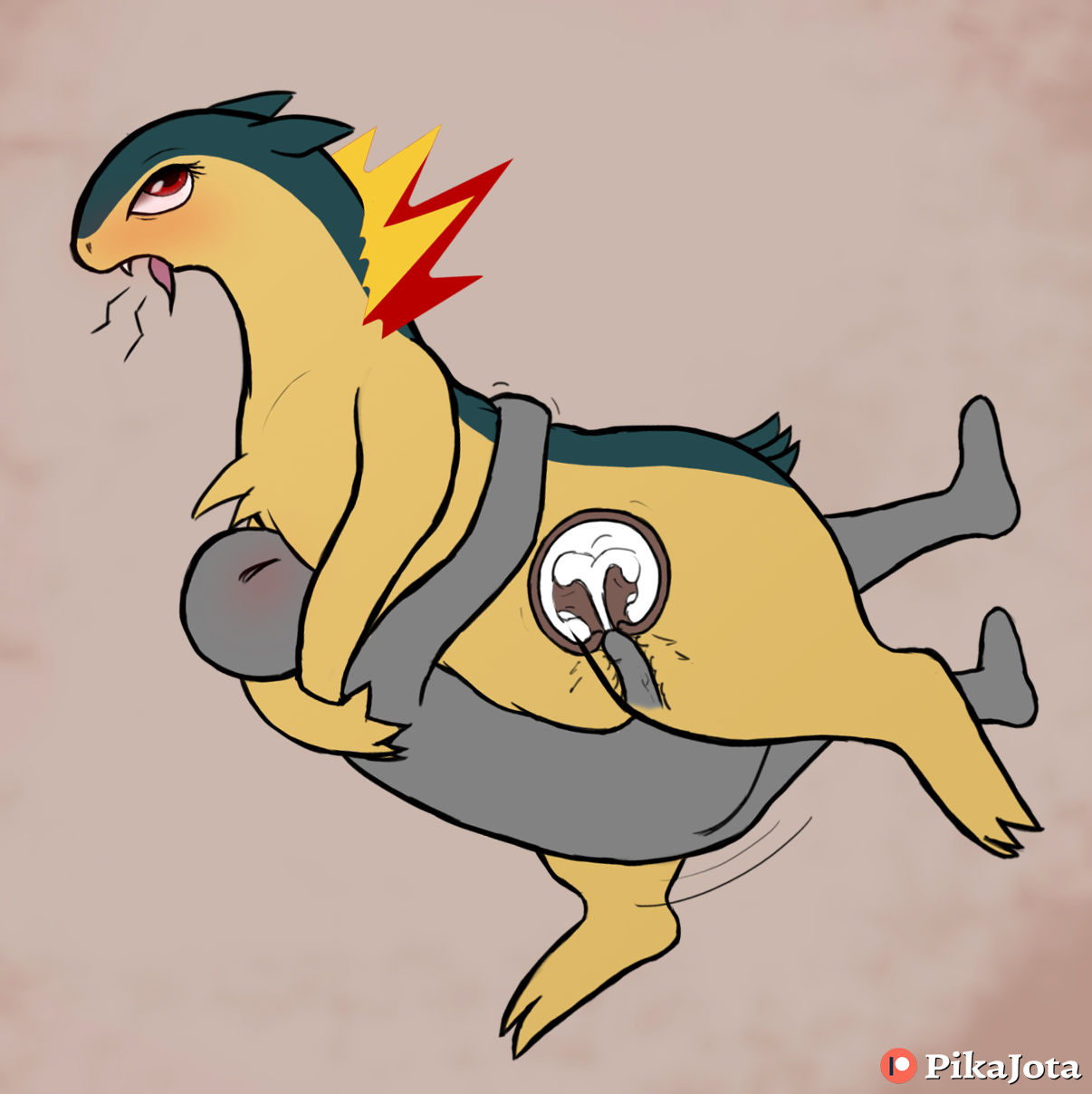 Typhlosion Trainer enjoying a private moment with Typhlosion