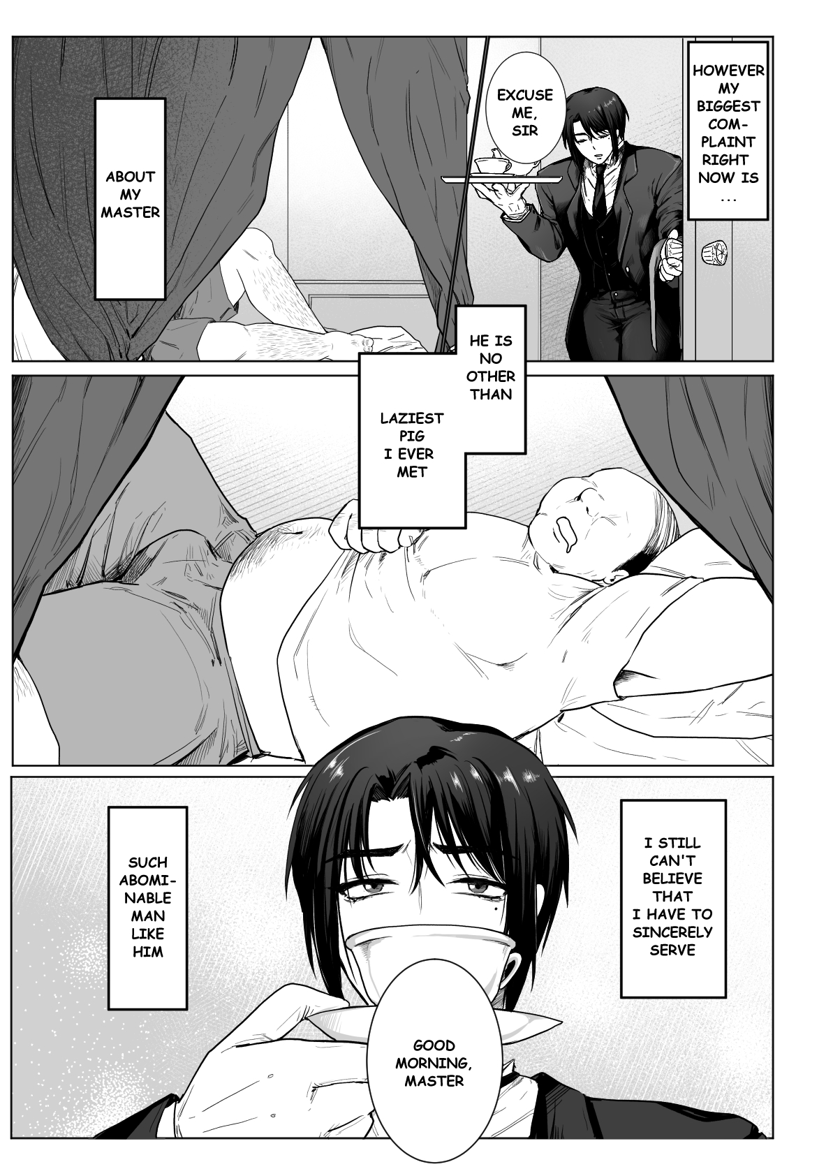 Junjin no Koto ga Daikirai na Shutsuji no Nukari no Nai Seishori Gyoumu | Perfect Sexual Assistant of Butler Who Detest the Master page 3 full