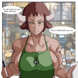 A Minotaur Works at Starbucks