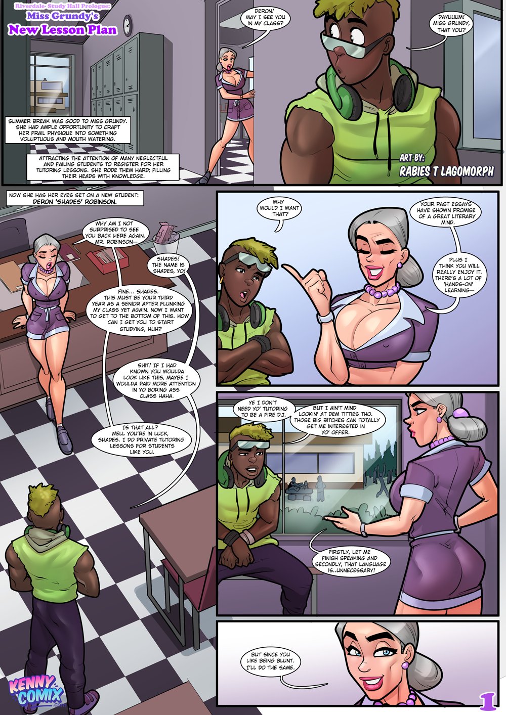 Miss Grundy's New Lesson Plan - Short Comic page 1 full