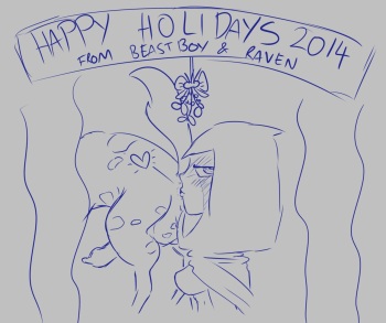 [blargsnarf] Happy Holidays from Raven and Beast Boy (Teen Titans) cover