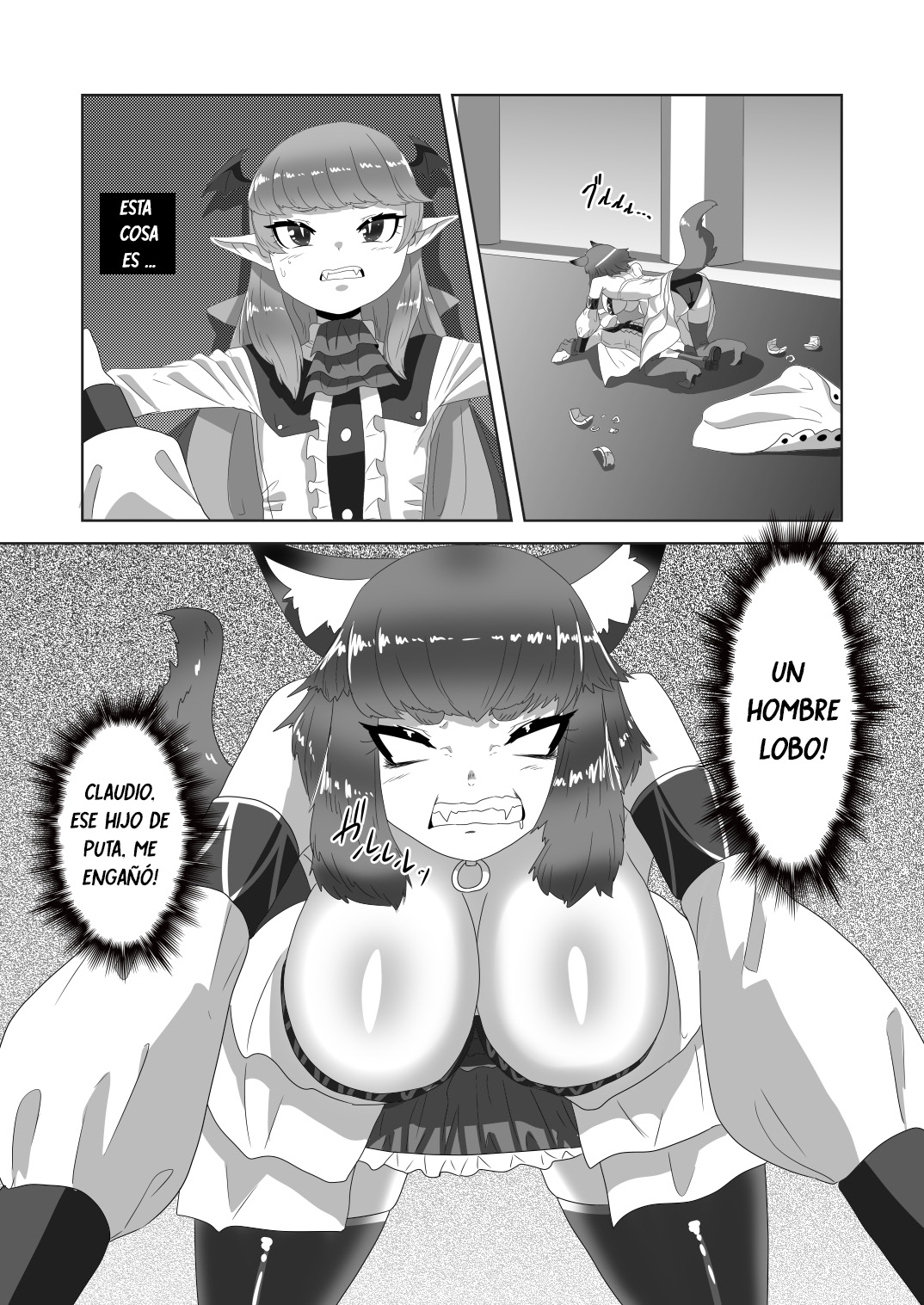 Shota Kyuuketsuki to Ikenie no Futanari Ookamihime Vampire Shota and Sacrificial Futanari She-Werewolf  ESP page 11 full