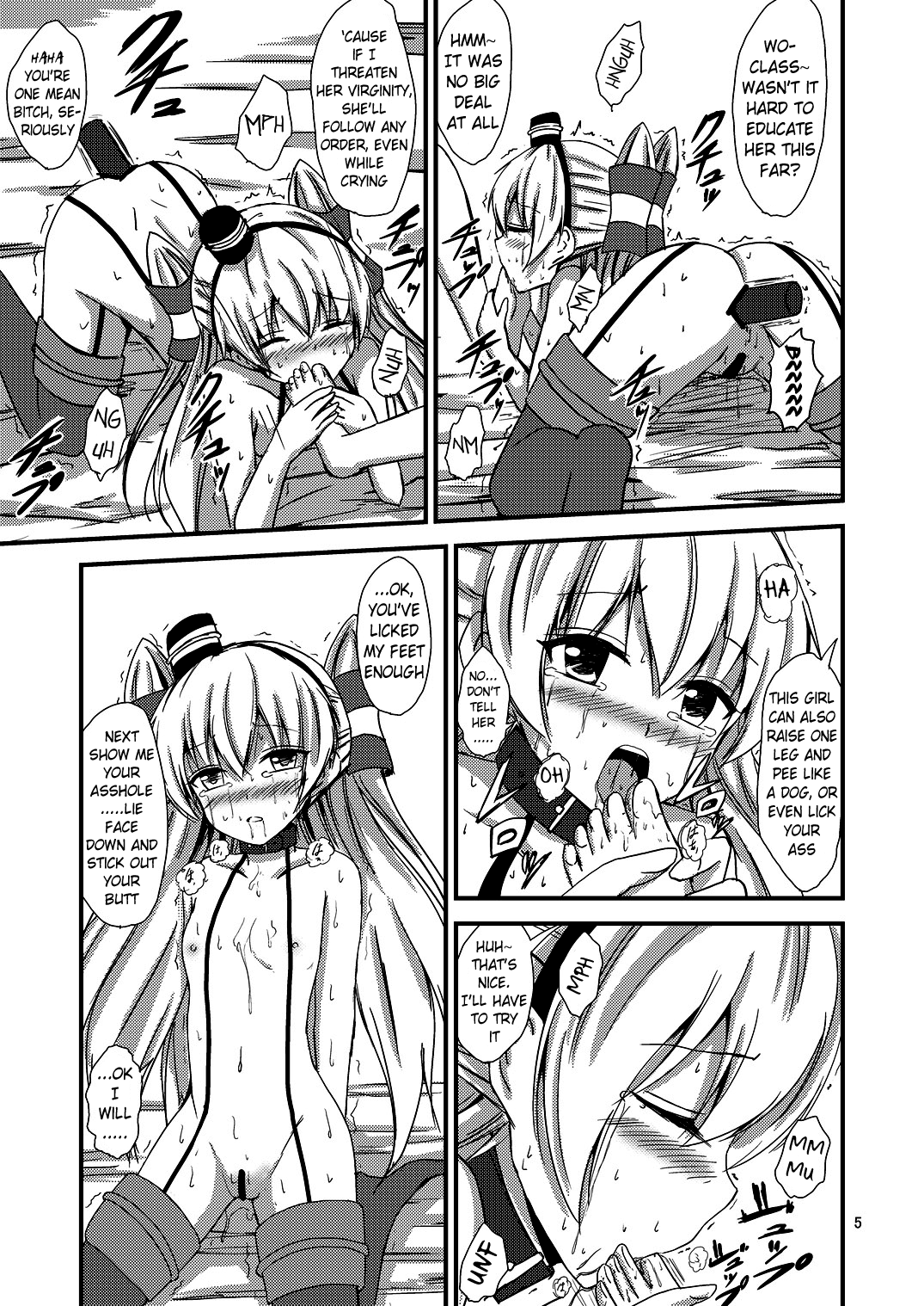 Kuubo Wo-Kyuu-chan no Amatsukaze Yuri Dorei Choukyou ~Shuuchi 3P Choukyou Hen~ | ndard Carrier Wo-Class's Amatsukaze Yuri Slave Training ~Threesome Training~ page 6 full
