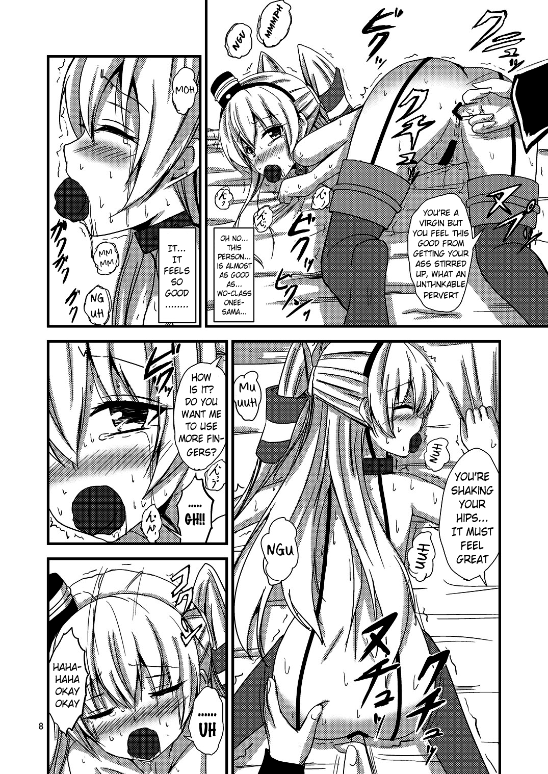 Kuubo Wo-Kyuu-chan no Amatsukaze Yuri Dorei Choukyou ~Shuuchi 3P Choukyou Hen~ | ndard Carrier Wo-Class's Amatsukaze Yuri Slave Training ~Threesome Training~ page 9 full