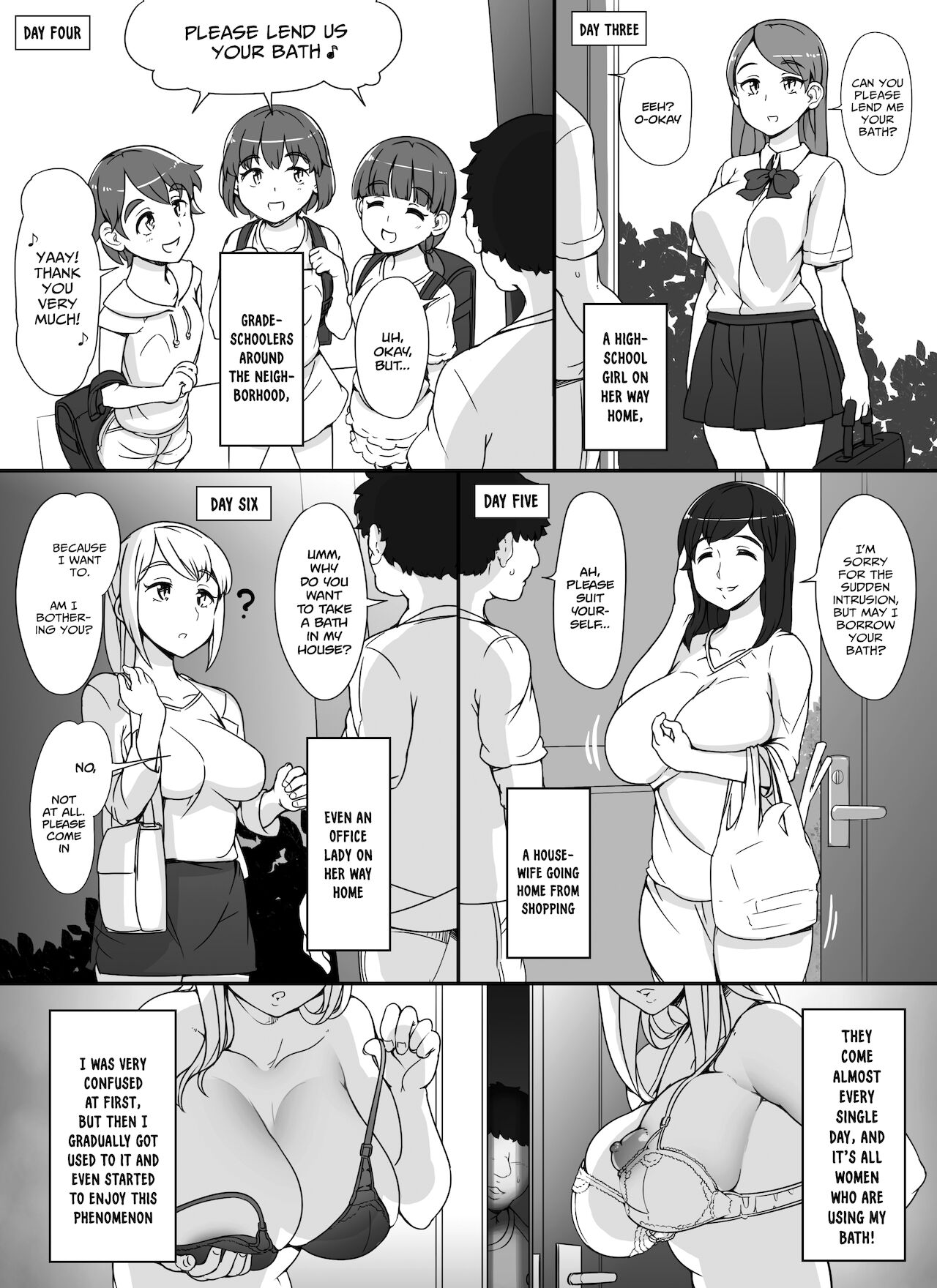 Kinjo no Onnatachi ga Nazeka Ore no Ie no Furo ni Hairi ni Kuru Ken page 5 full