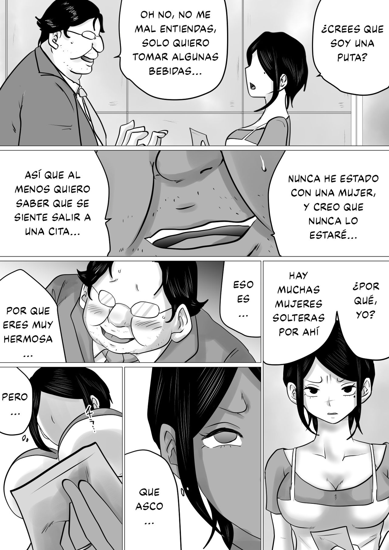 Menkui Kouman Tsuma ga Partsaki no Kimobuta Joushi ni Otosareta Keii | Esposa Arrogante que odia a los hombres feos se enamora de su feo jefe. page 9 full