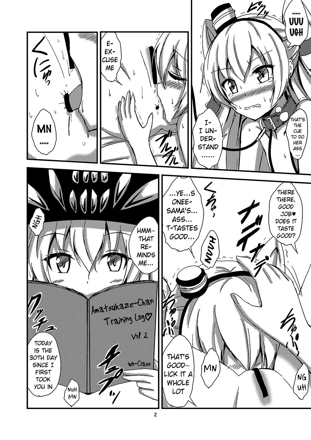 Kuubo Wo-Kyuu-chan no Amatsukaze Yuri Dorei Choukyou ~Mekakushi Shimakaze Choukyou Hen~ | Standard Carrier Wo-Class's Amatsukaze Yuri Slave Training ~Blindfolded Shimakaze Training~ page 3 full