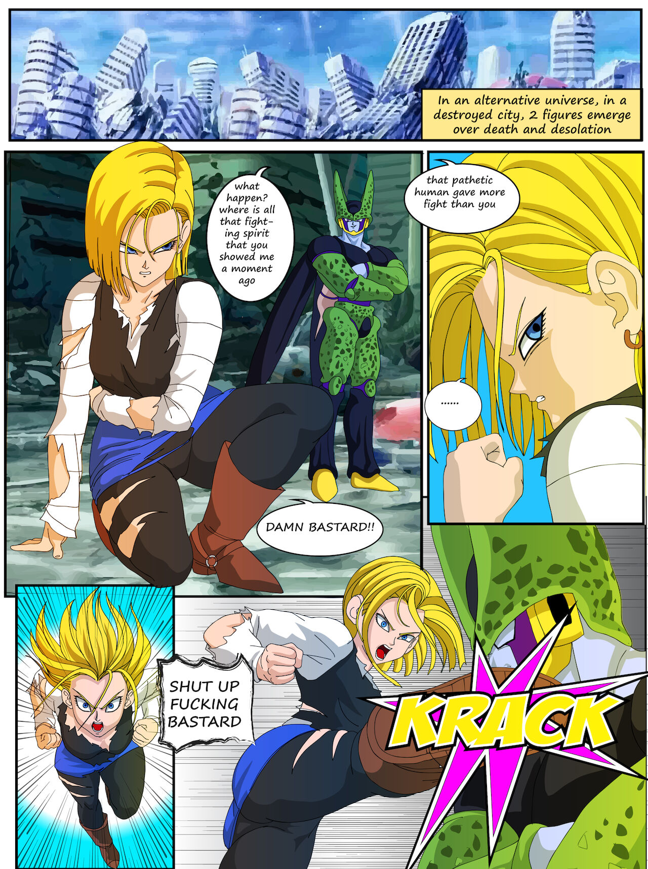 Android 18 Cell Xxx - Android 18 vs Cell - Page 1 - Comic Porn XXX