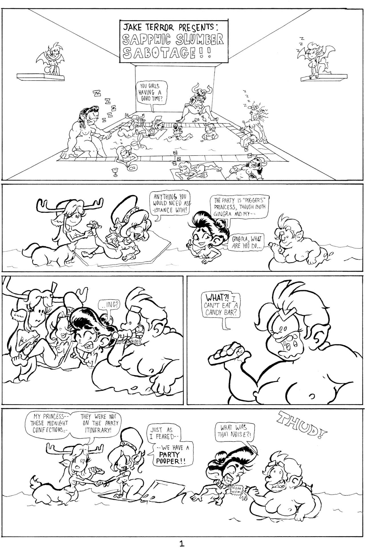Sapphic Slumber Sabotage page 1 full