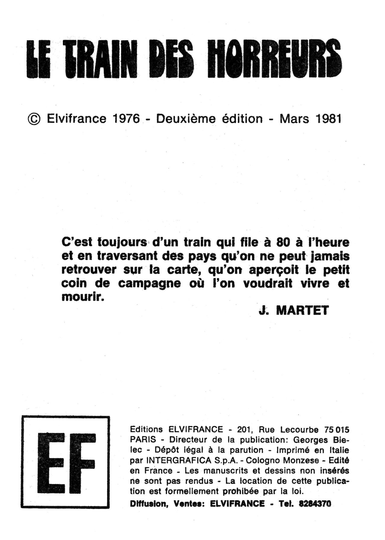 Les Grands Classiques de l'Epouvante N°24 - Le train des Horreurs page 3 full