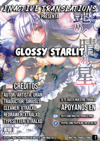 (COMIC1☆19) [URAN-FACTORY (URAN)] Tsuyameku Hareboshi | Glossy Starlit (Genshin Impact) [Spanish] cover