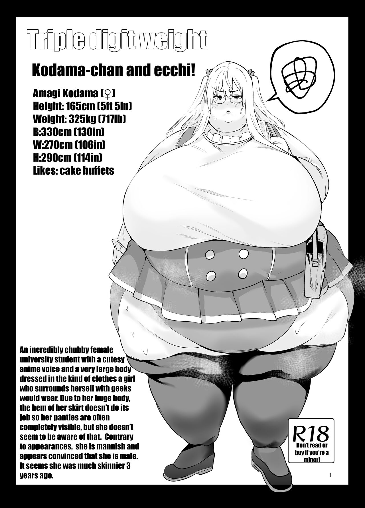 Triple digit weight Kodama-chan and H! page 1 full
