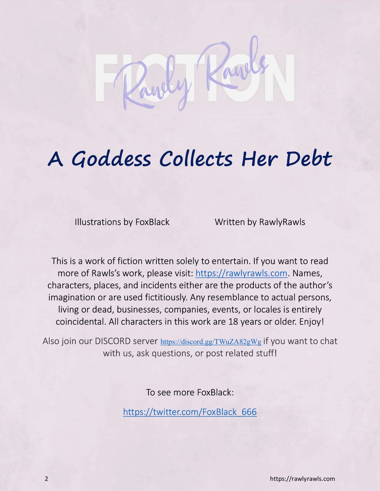 A Goddess Collects Her Debt: Rawly Rawls Fiction page 2 full