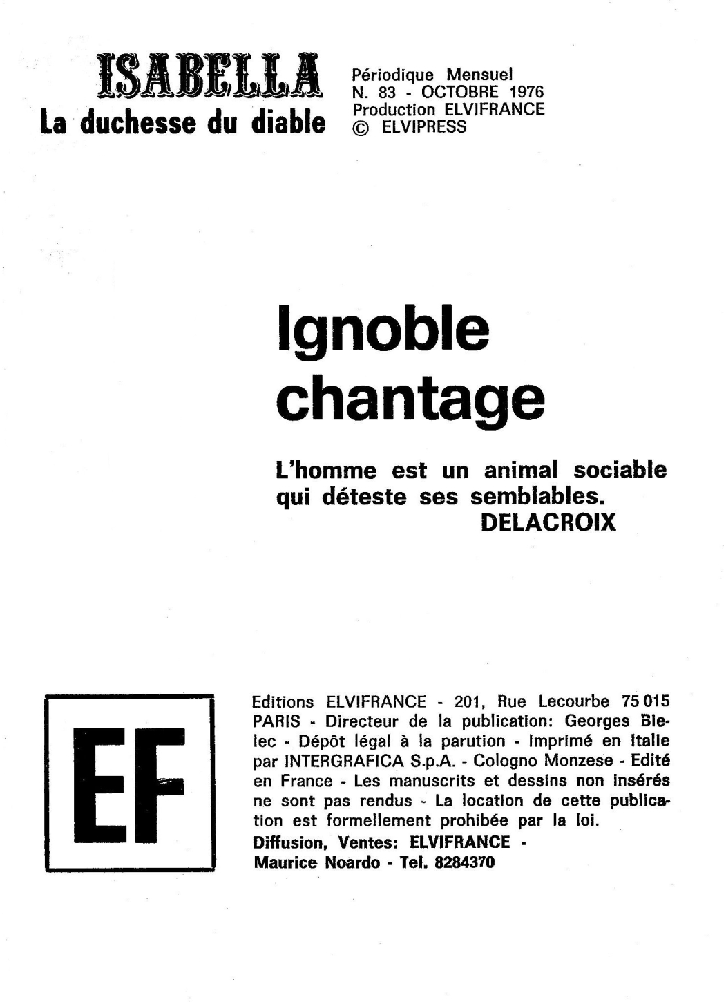 Isabella, la Duchesse du Diable - T083 - Ignoble chantage page 4 full