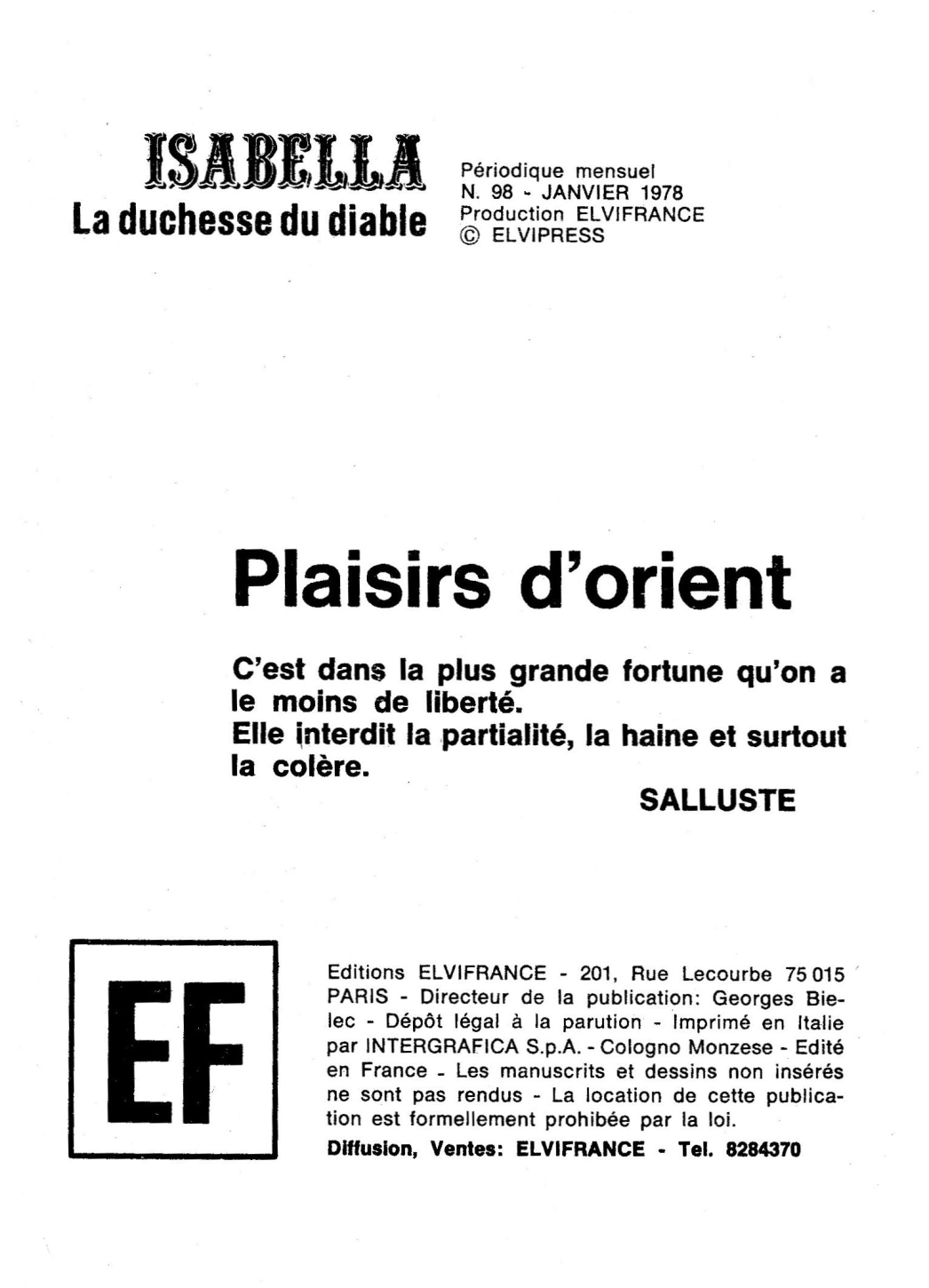 Isabella, la Duchesse du Diable - T098 - Plaisirs d'orient page 4 full
