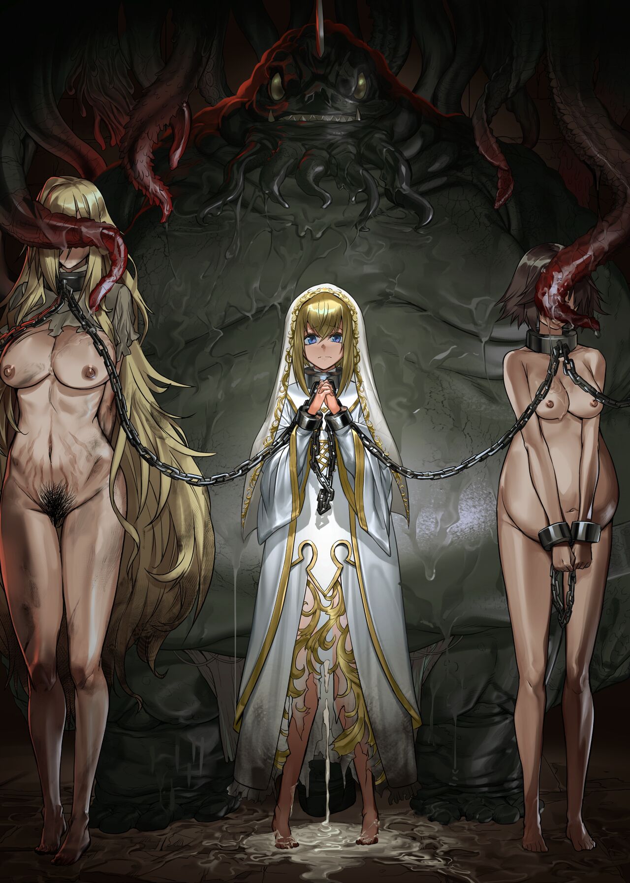 Monhin Junkai Gurphobia ~Aru Shoujo Shinkan no Ishu Shussan Jigoku~ | 암컷순회 그루포비아~어떤 소녀신관의 이종출산지옥~ page 1 full