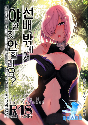 (C93) [Anoprimal (Anoshabu)] Senpai, Osoto de H Shimasenka? | 선배, 밖에서 야한 짓 안 할래요? (Fate/Grand Order) [Korean] [팀 마에스트로] cover
