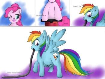 [toes] Rainbow dash belly inflation (POPPING) cover